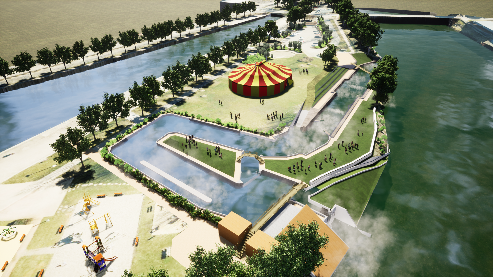 Stade d’eaux vives au port : découvrez le projet !