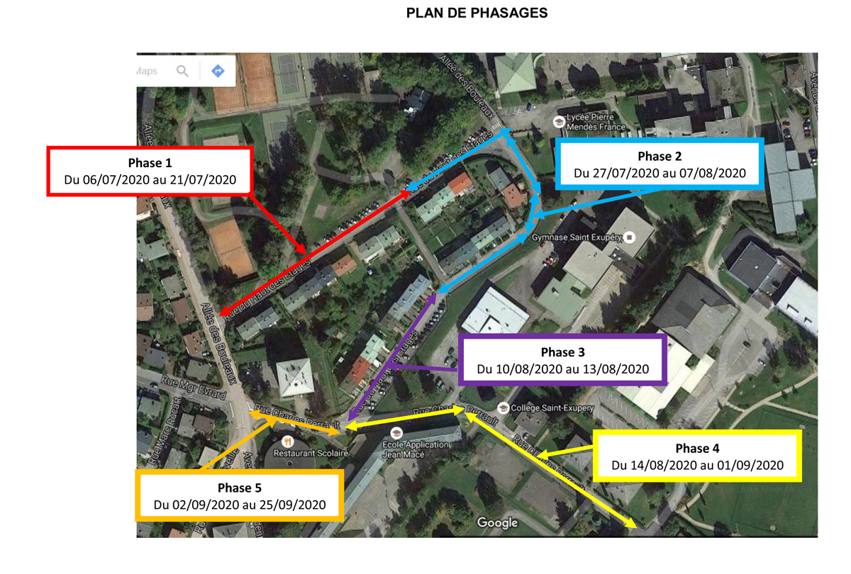 Travaux de voirie et de marquages au sol à partir du 6 juillet rue du Haut des Etages et rue Charles Perrault