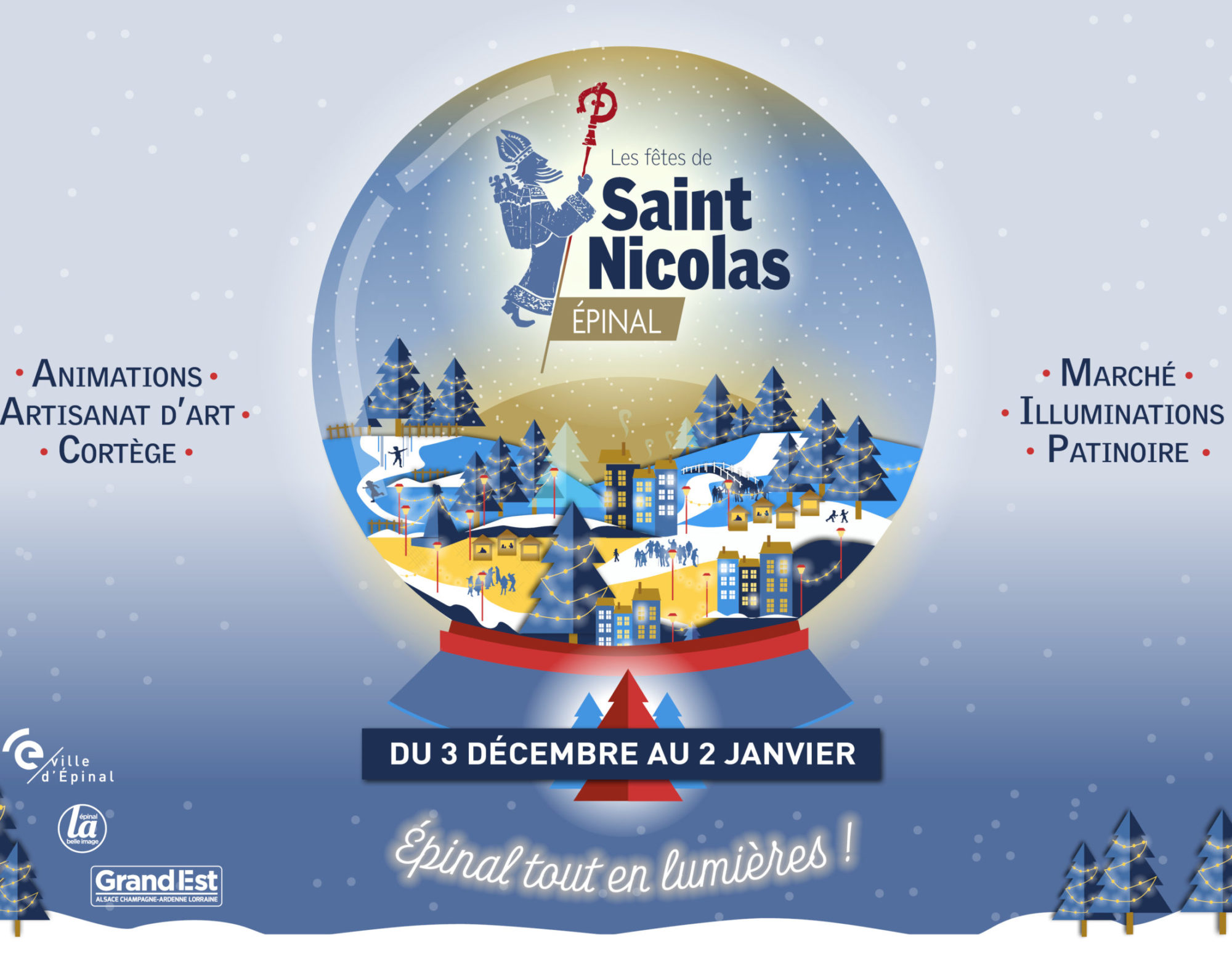 🎅 Fêtes de Saint-Nicolas : Épinal tout en lumières du 3 décembre au 2 janvier !