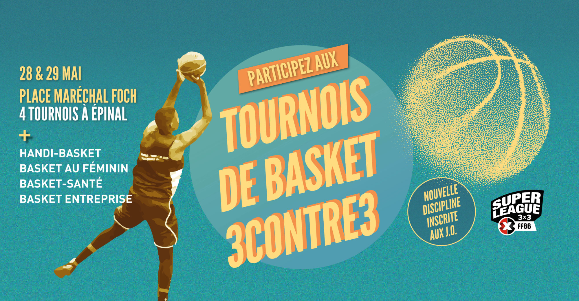Tournois basket 3X3 les 28 et 29 mai 2022 à Épinal, place Foch