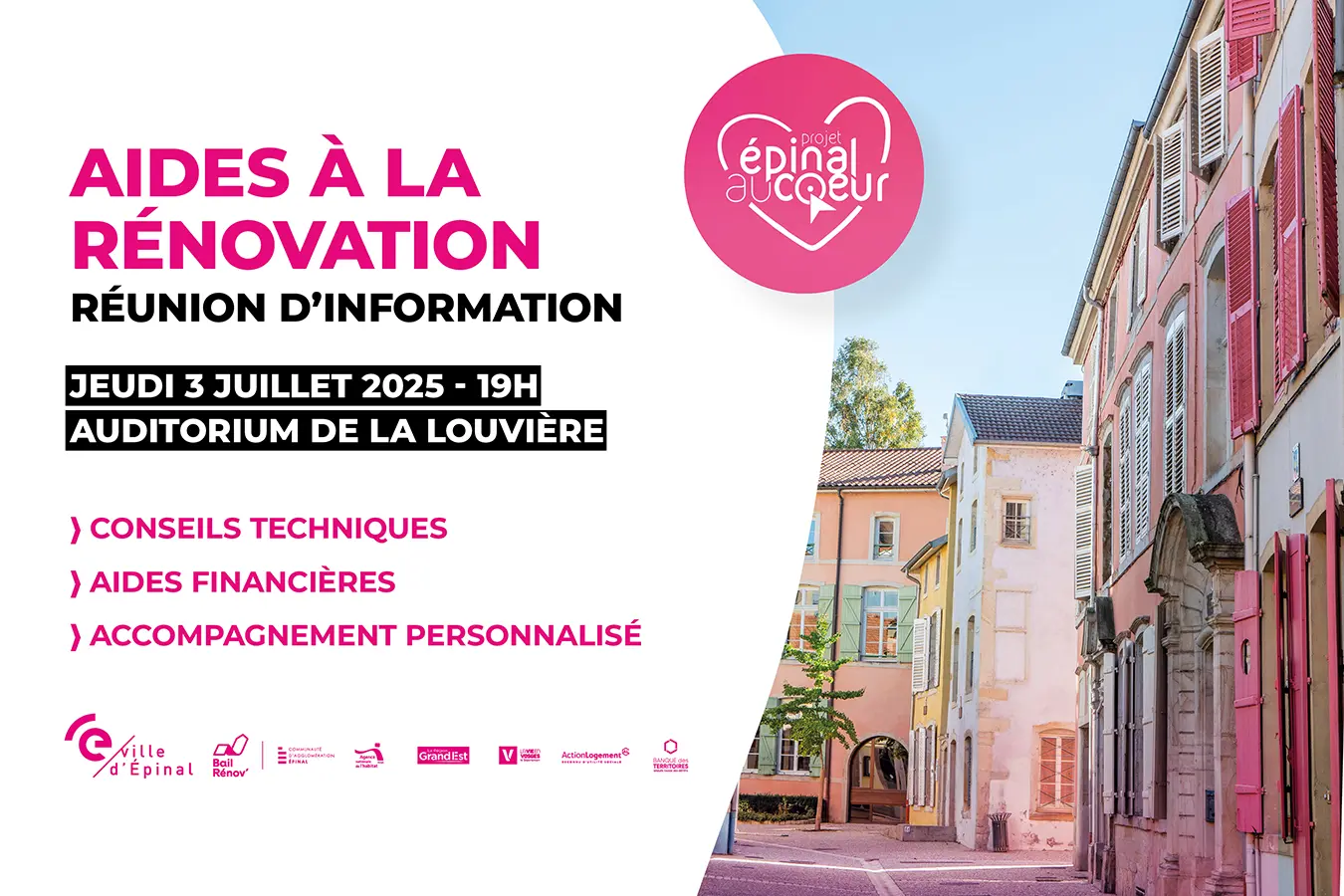Aides à la rénovation à Épinal : réunion publique sur l’opération “Épinal au cœur” le 3 juillet à la Louvière