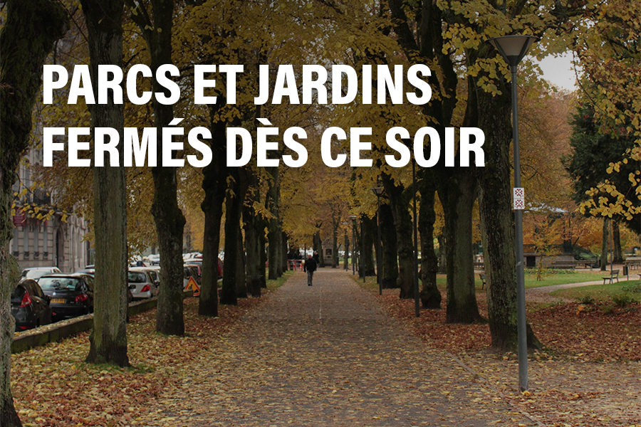 Les parcs et jardins de la ville fermés dès ce soir, mercredi 22 octobre