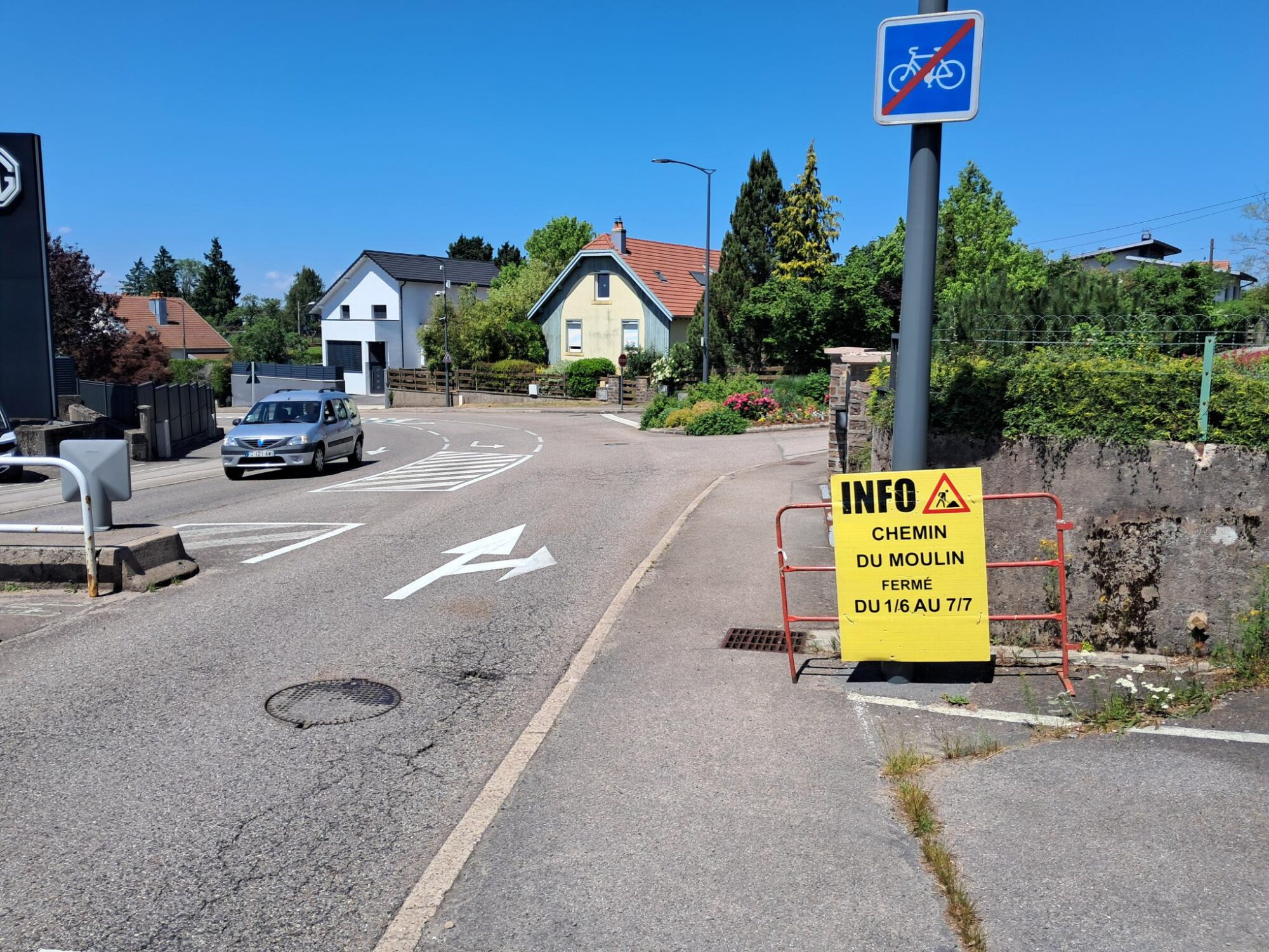 Travaux : le chemin du Moulin partiellement interdit à la circulation pendant deux mois
